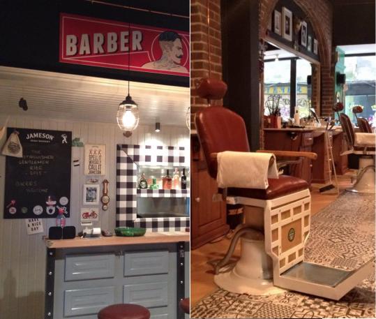 Barber shop cu accente industriale